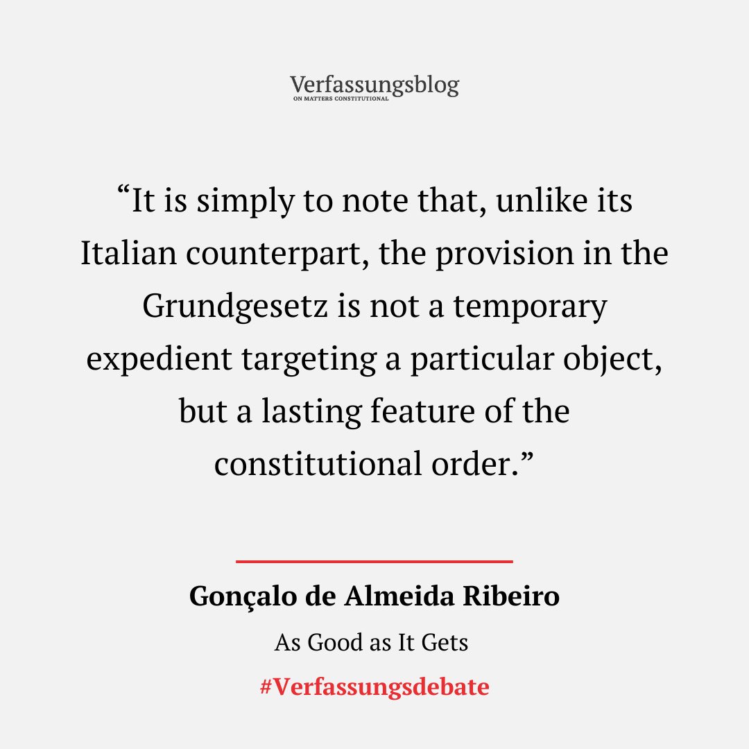 Between a retrospective and a prospective militant democracy, the Portuguese Constitution seems to take a middle course. In his contribution to the blog debate on party bans, GONÇALO ALMEIDA DE RIBEIRO compares the rules in Germany, Italy and Portugal. verfassungsblog.de/as-good-as-it-…