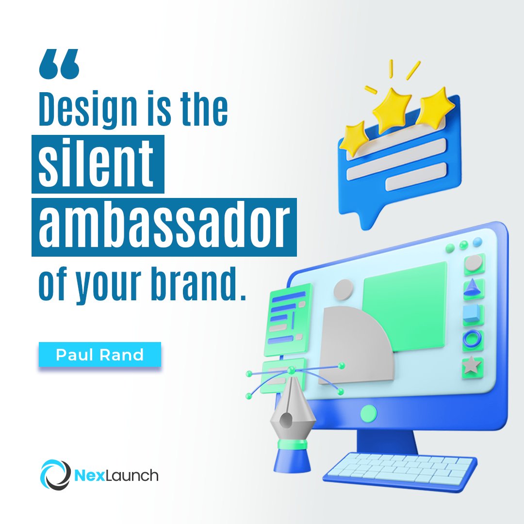 Design: the unsung hero of brand communication. 🚀 Whether it's a logo or a full-fledged campaign, let your visuals do the talking. Silence speaks volumes – make sure your design is saying the right things! 💼 #NexLaunch