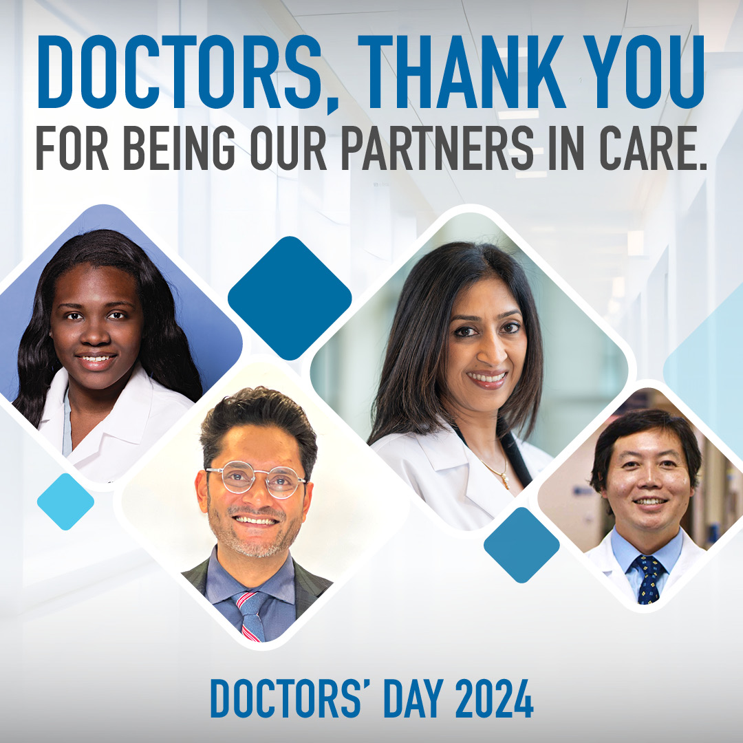 Happy Doctor's Day! Today we recognize our talented doctors, and we share our appreciation for their commitment to delivering quality, compassionate care to each patient who enters our doors. Thank you for the hope and healing you provide to the patients we serve. #DoctorsDay