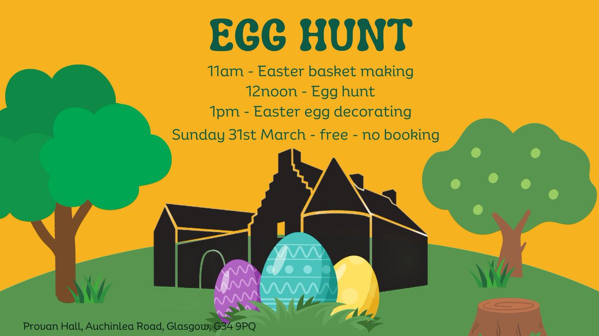 TOMORROW Basket making, Egg hunt and Easter egg decorating at Provan Hall this Easter Sunday from 11am. All free and family friendly. #eastercrafts #easter #provanhall #glasgow #easterholidays #familyfriendly #freefun