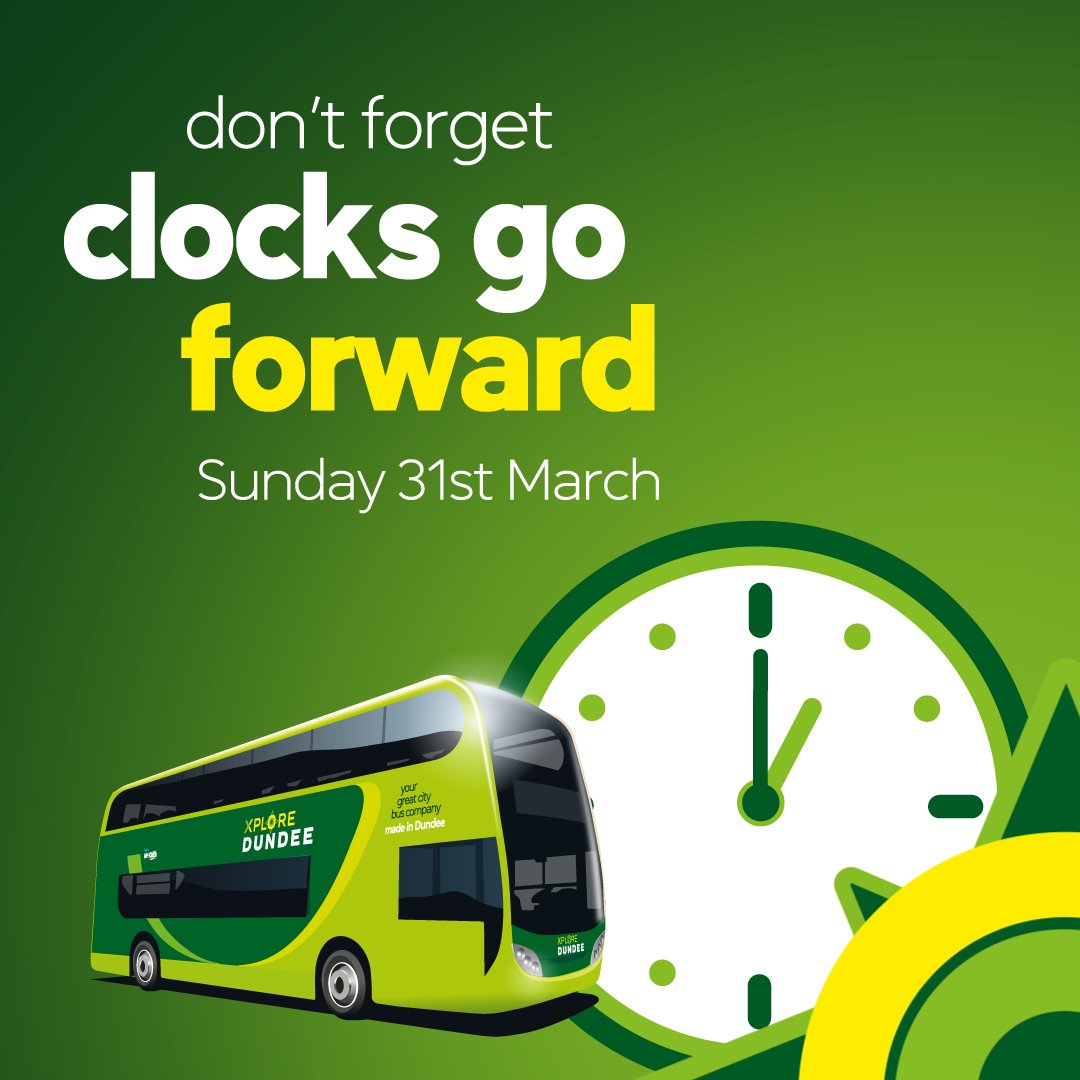 ⏰Clocks go forward this Saturday night / Sunday morning 30th / 31st Fly, will continue to run to timetable on Saturday night / Sunday morning as if the clocks are unchanged 🚍