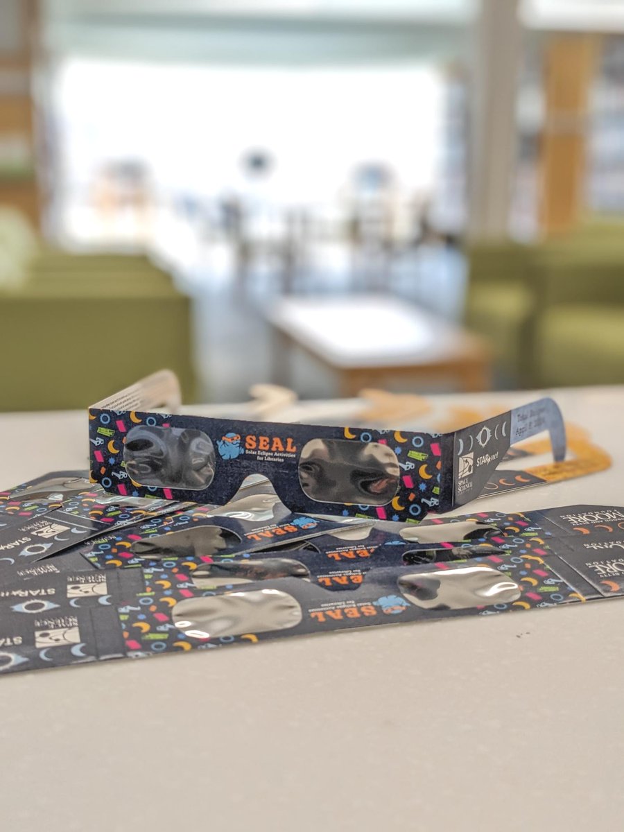 Solar Eclipse glasses are now up for grabs at any of the Info Desks! 1 pair per person while supplies last. Don't forget to bring them with you on April 8 for our Eclipse Watch Party at 2pm🌝