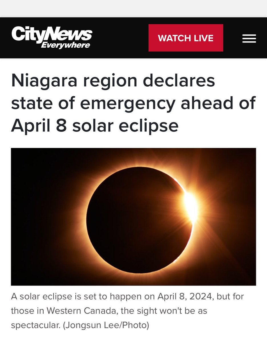 Derp derp, Canada here, we needa declare a state of emergency because eclipse. People could mob-fight in the Niagra Walmart over toilet paper and hurt each other, fearing they will shit themselves watching it. Derp derp. #StateOfEmergency