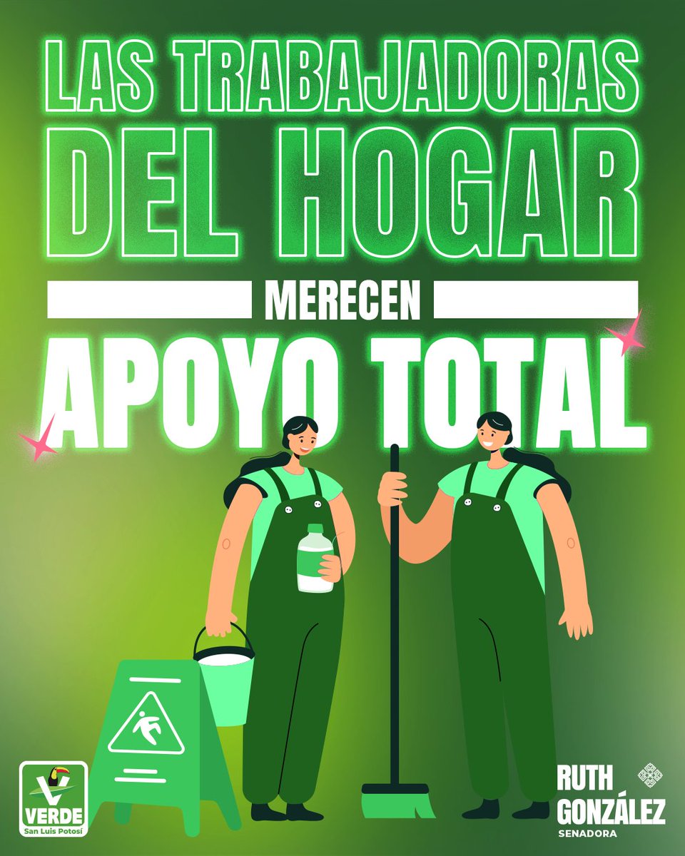 En el Día Mundial de las Trabajadoras del Hogar, es crucial reconocer su papel en nuestras vidas. 🙌🏻 Mi compromiso es con ellas y con un San Luis Potosí más igualitario. #ApoyoTotal 💚