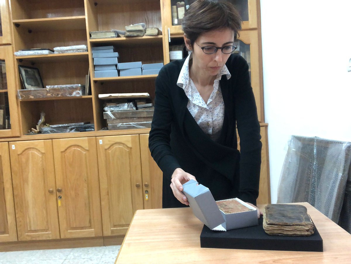 Preservation activities in the Library of the Monastery of St Mark in #Jerusalem. A unique period in the Holy places, and a special need for #Peace . @ALIPHFoundation . . . #bookconservation #libraries #protectingheritagetobuildpeace