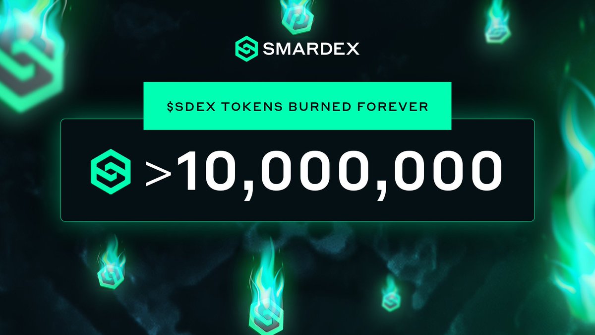 >400k $SDEX burned today thanks to Speedex! We just broke the 10m SDEX burned! 🔥🔥🔥