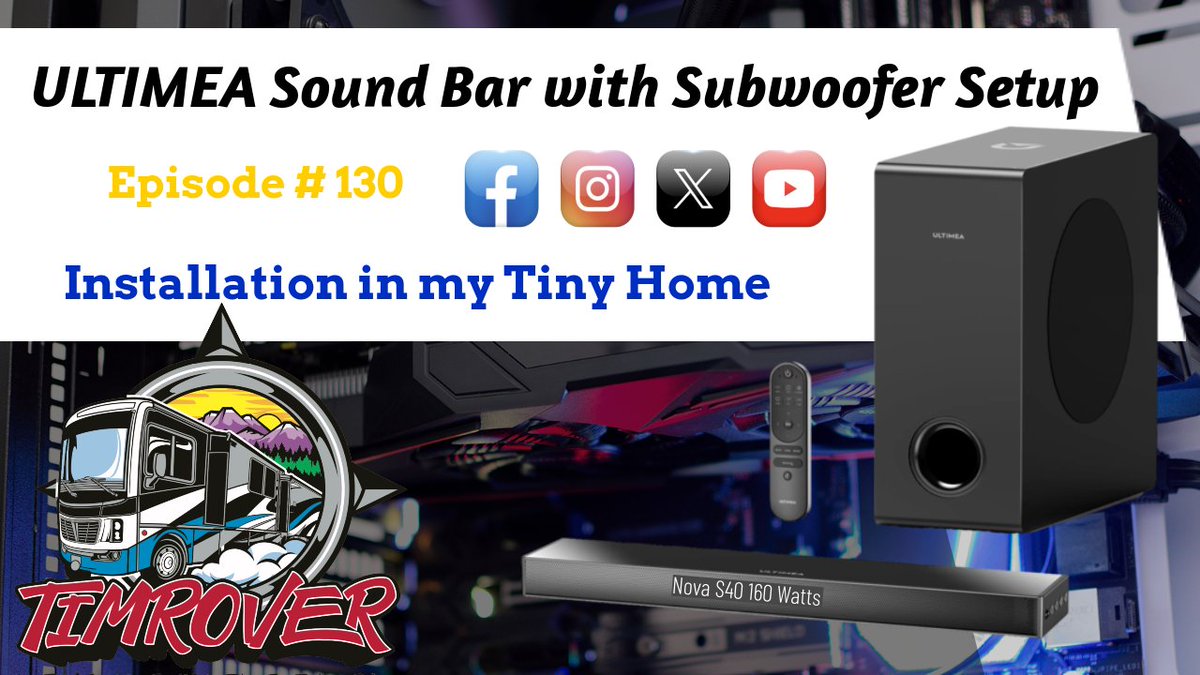 Happy Saturday!!!  I wanted to add a little thump to Casita De La Paz/Small Tiny Home).  I figure I'll shoot an episode on setting up and testing the ULTIMEA NOVA S40 Sound Bar and Subwoofer.  

Check out my latest episode on YouTube. 

youtu.be/mpzCFiSLtB8?si…