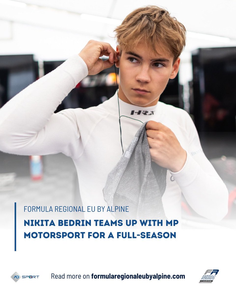 Italian-licensed driver #NikitaBedrin signs with @OfficialMPteam for a full FRECA season. 🤩 🌐 More on formularegionaleubyalpine.com *************** @AlpineRacing @fia @pirellisport @Castrol @ErreaOfficial @saraassicura #tatuus #FormulaRegional #RoadToF1 #F3 #ACISport