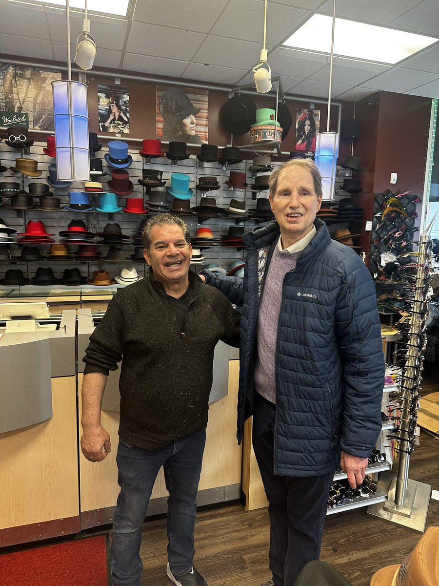 Big thanks to Ray and Mike at Classic Collection Hats and C.C. Oregon Made for the warm welcome this week into their downtown Portland shops at the corner of SW 4th and Oak. Small businesses like these are the heart of Portland and communities across Oregon.