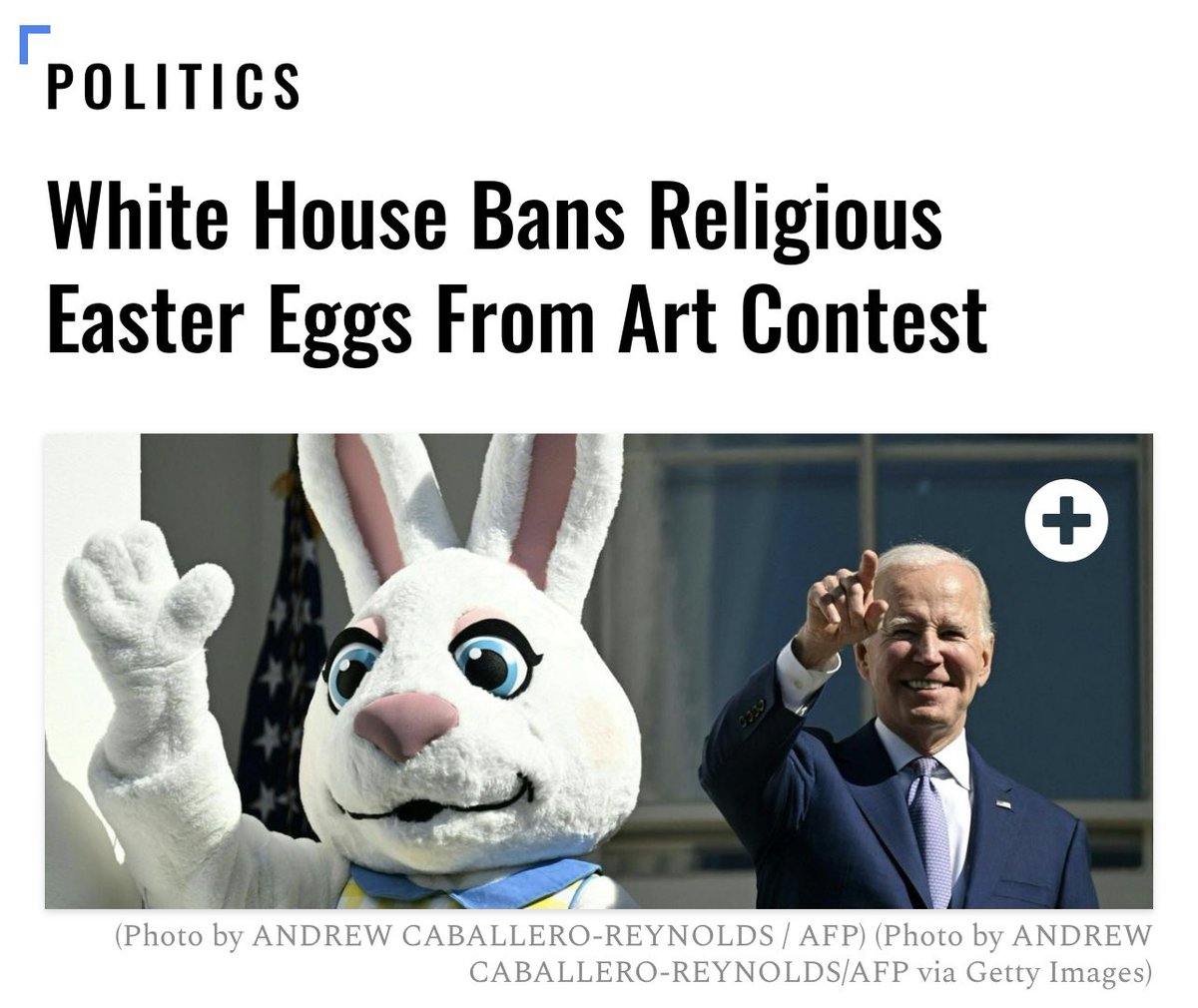 The Biden White House has betrayed the central tenet of Easter — which is the resurrection of Jesus Christ. Banning sacred truth and tradition—while at the same time proclaiming Easter Sunday as “Transgender Day”—is outrageous and abhorrent. The American people are taking note.