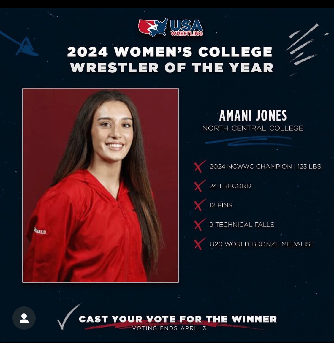 Have you voted for Amani Jones yet? usawrestlingevents.com/wcwoty