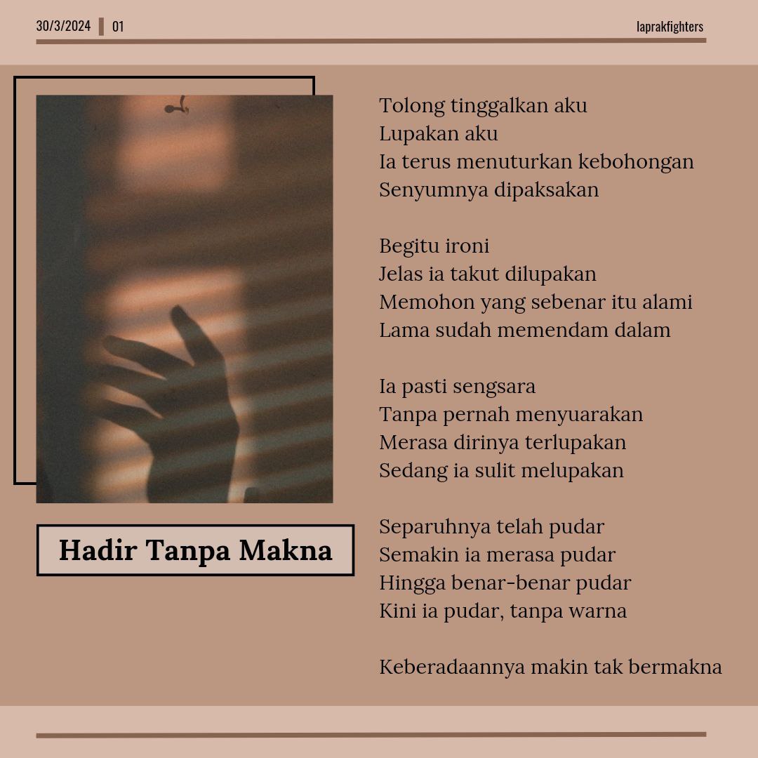 literarybase's tweet image. Karya – Kehadiranku tak bermakna ya