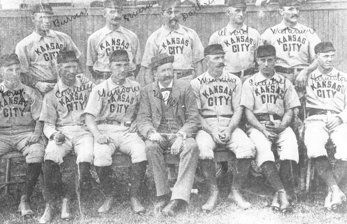 KCMO Public Library (@kclibrary) on Twitter photo This photograph of starting players for the Kansas City Cowboys on opening day in 1889 is one of many in <a href="/fox4kc/">FOX4 News Kansas City</a> reporter <a href="/MattWDAF/">Matt Stewart</a>'s new book The Kansas City Royals: An Illustrated Timeline.
Join us this Mon. April 1 for a program with Stewart: tinyurl.com/3fn5dswx This photograph of starting players for the Kansas City Cowboys on opening day in 1889 is one of many in <a href="/fox4kc/">FOX4 News Kansas City</a> reporter <a href="/MattWDAF/">Matt Stewart</a>'s new book The Kansas City Royals: An Illustrated Timeline.
Join us this Mon. April 1 for a program with Stewart: tinyurl.com/3fn5dswx