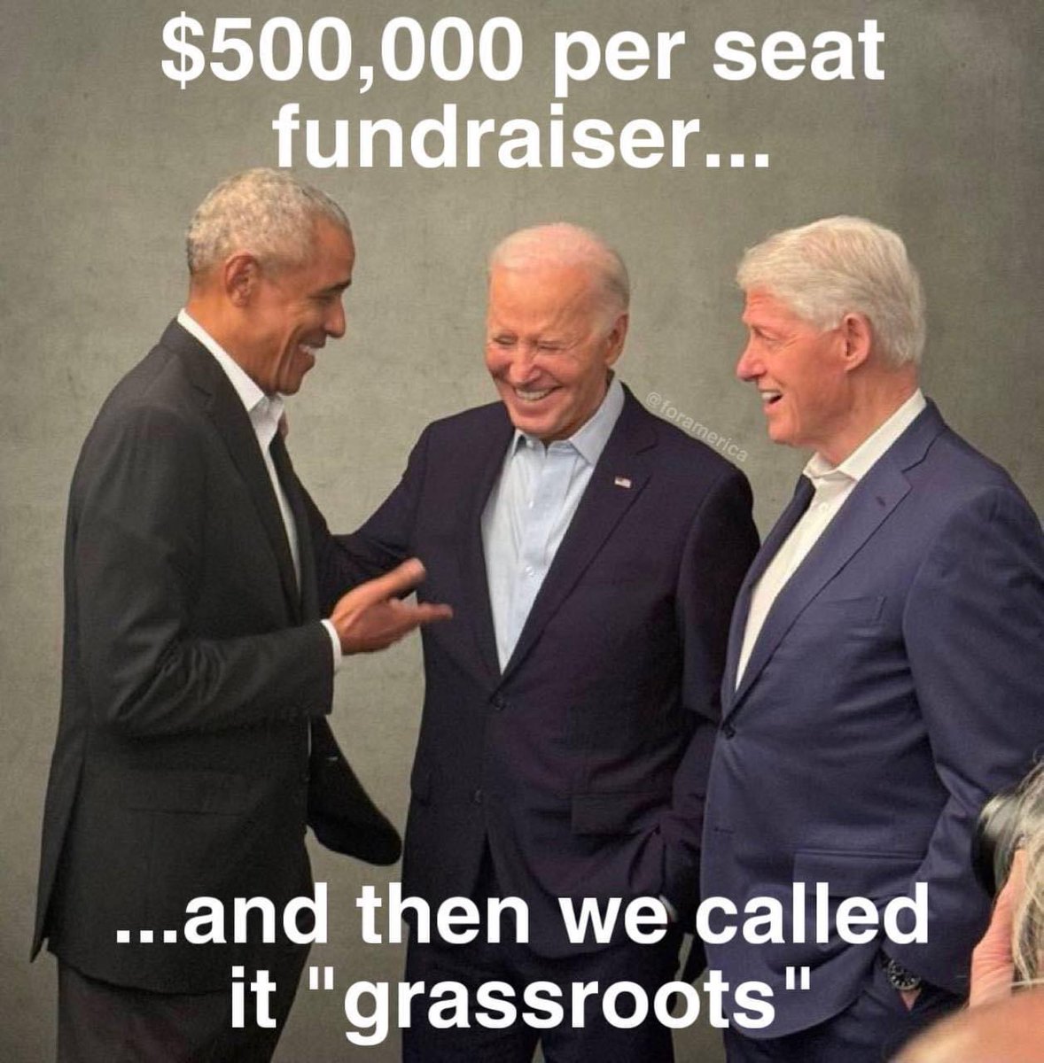 Fundraising? That’s what they call now? Who ever pays that much for a seat are paying for bribes.. Joe, Obama and Bill are rotten corrupt and power hungry men! @emma6USA ⚔️🌺⚔️ @x4Eileen @StevenLegacy411 @HPY2KW @LegendaryXrs @PecanC8 @stevealex140 @Czesc45 @thandar324…