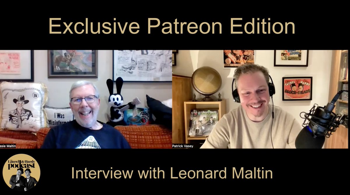 The video has landed, folks. If you'd like to watch my exclusive video interview with the fantastic Leonard Maltin, just visit my Patreon link below. Look out for the usual audio podcast (Bonus 11: Leonard Maltin Talking Laurel & Hardy) coming next week patreon.com/posts/bonus-11…