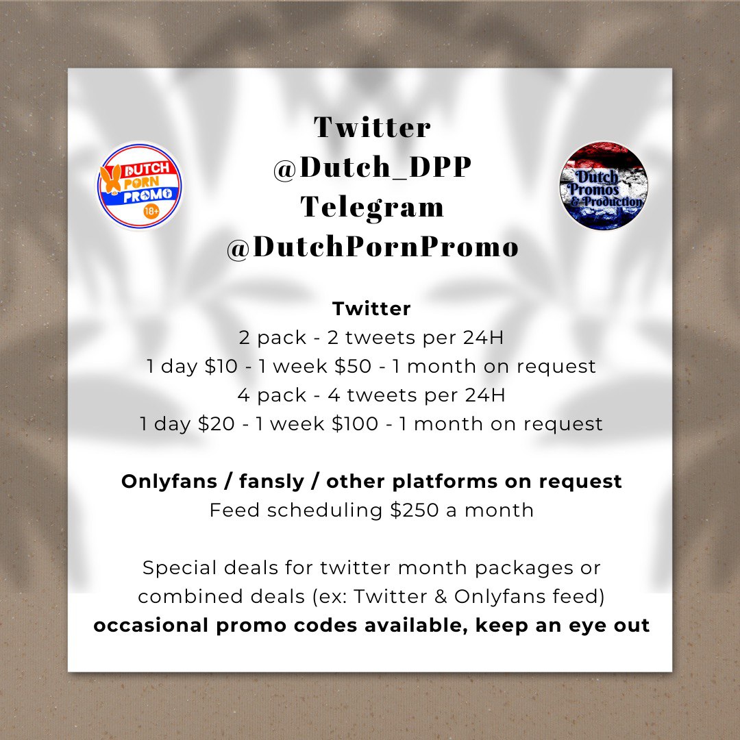 🔞🔞🔞 RT 🔞🔞🔞 🔞🔞🔞 FOLLOW 🔞🔞🔞 Get your amazing deal for my accounts on @Dutch_DPP , @DutchPornPromo & @DPP_Dutch Book for april & get double exposure on all packs. when you use the code : April24 Message me for this deal.