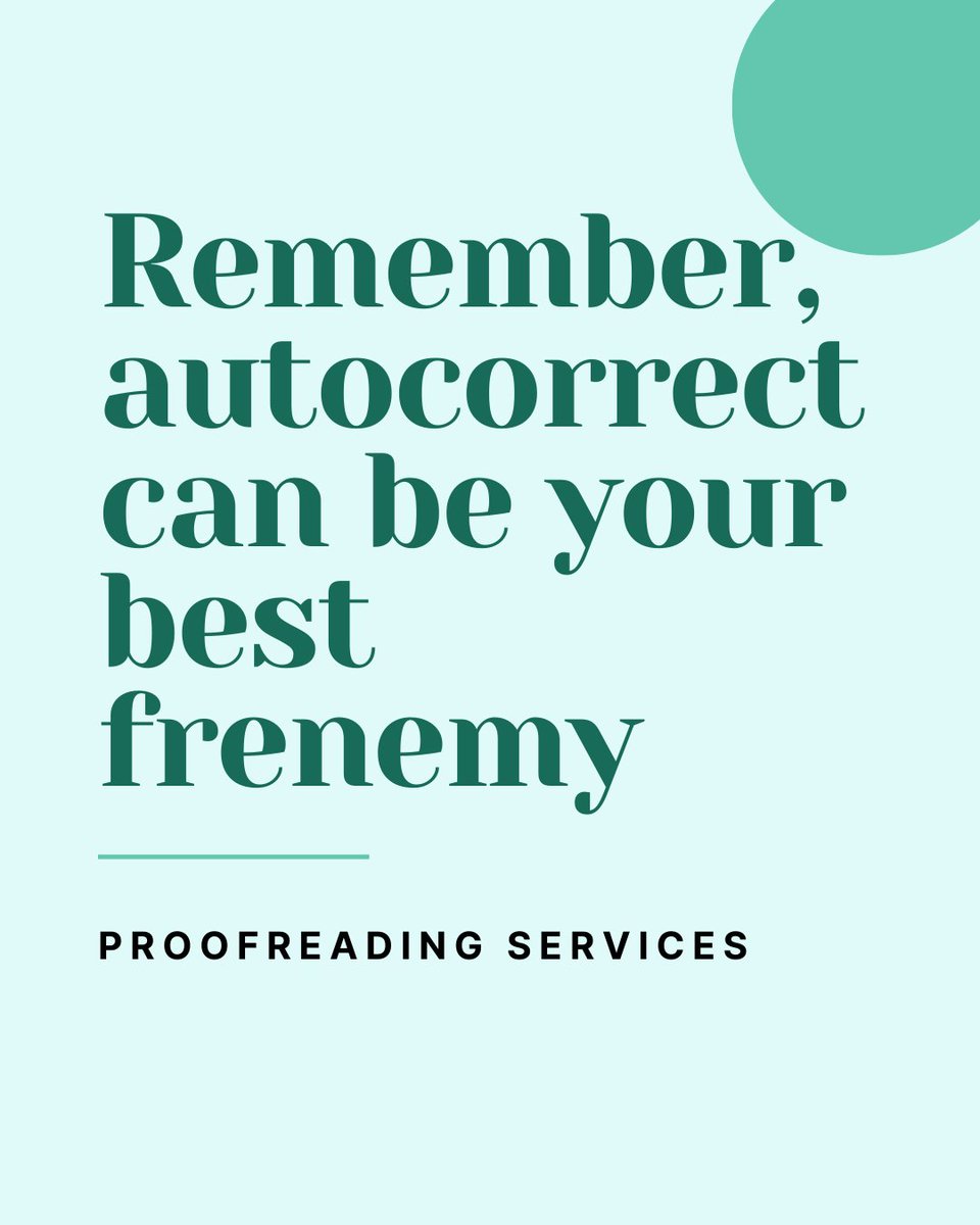 Remember, autocorrect can be your best frenemy. Avoid embarrassing typos with our proofreading services. 😂 #WritingTips #ContactUs