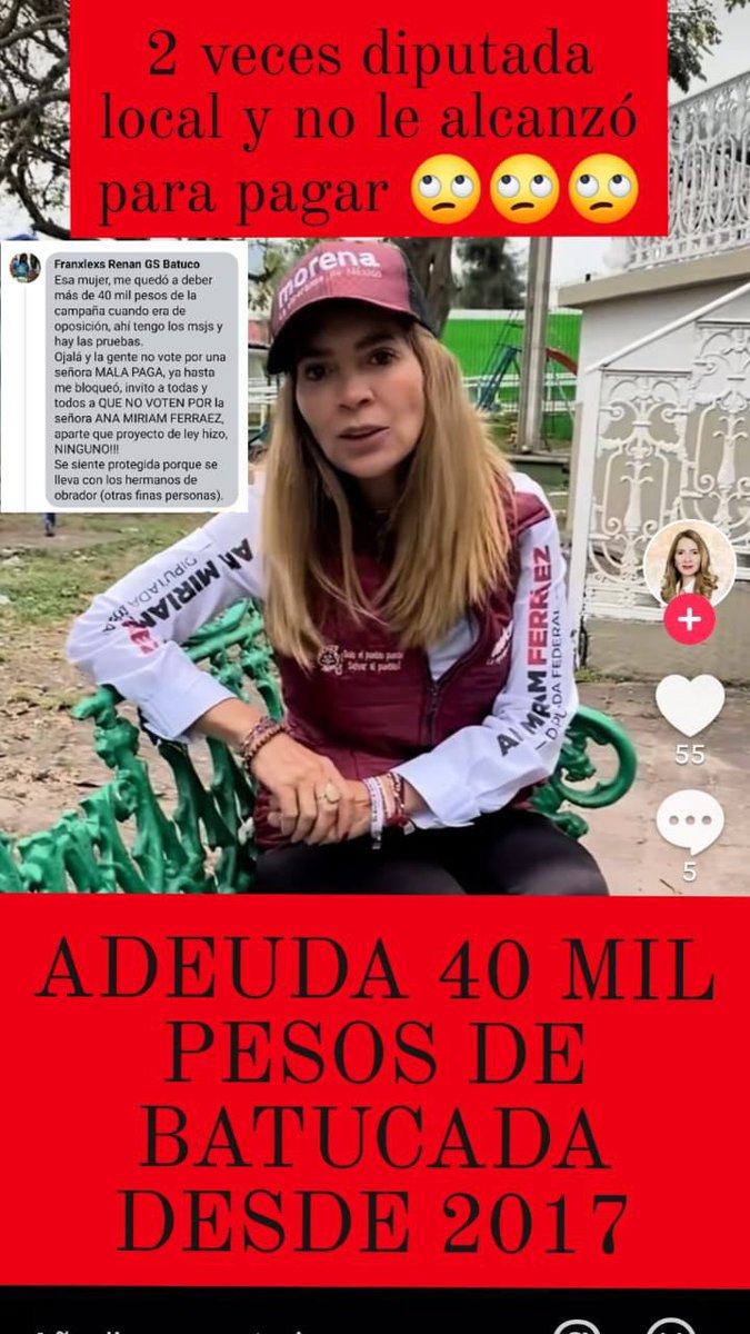 LosPoliticosVer's tweet image. #LoQueCirculaEnLasRedes
No es lo mismo #PobreCandidata que #Págame lo que me Debes!

#AnaMiriamTeEscucha #Morena #AnaMiriamFerráez #Candidata #DiputadaFederal #Xalapa

@batucada_xalapa @anamferraez @morena_veracruz @PartidoMorenaMx @EstatalComite