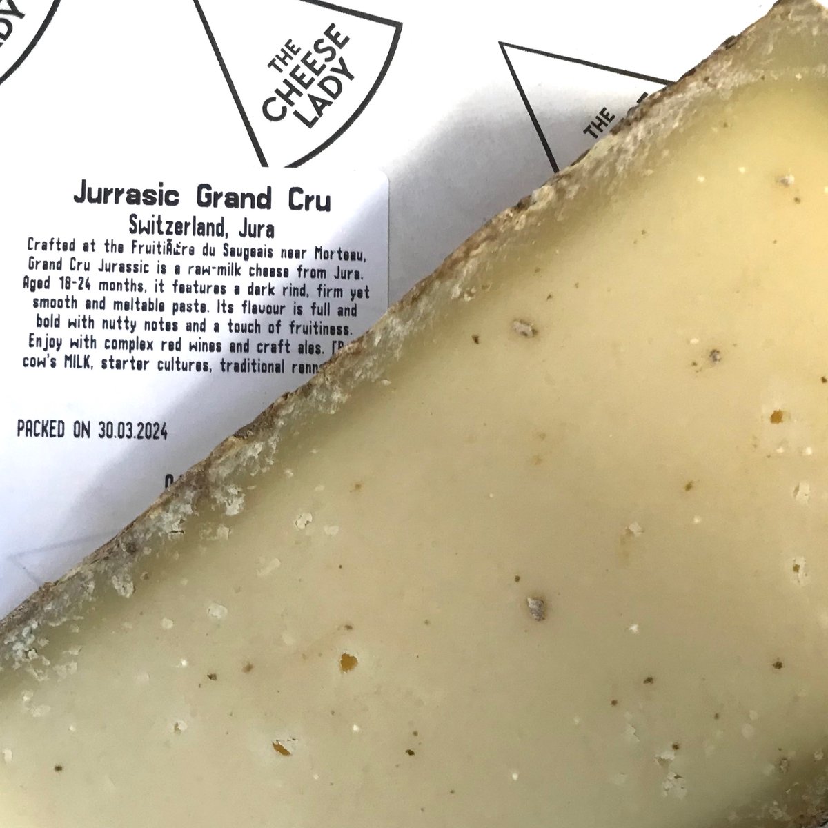 Found the perfect geological cheese at my local cheese shop today and just had to have some, typo notwithstanding! #Jurassic