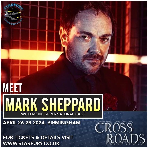 Don't forget, you can meet @Mark_Sheppard at Starfury: Cross Roads 8 next month! There are only a very limited number of tickets left, so be sure not to miss out! starfury.co.uk