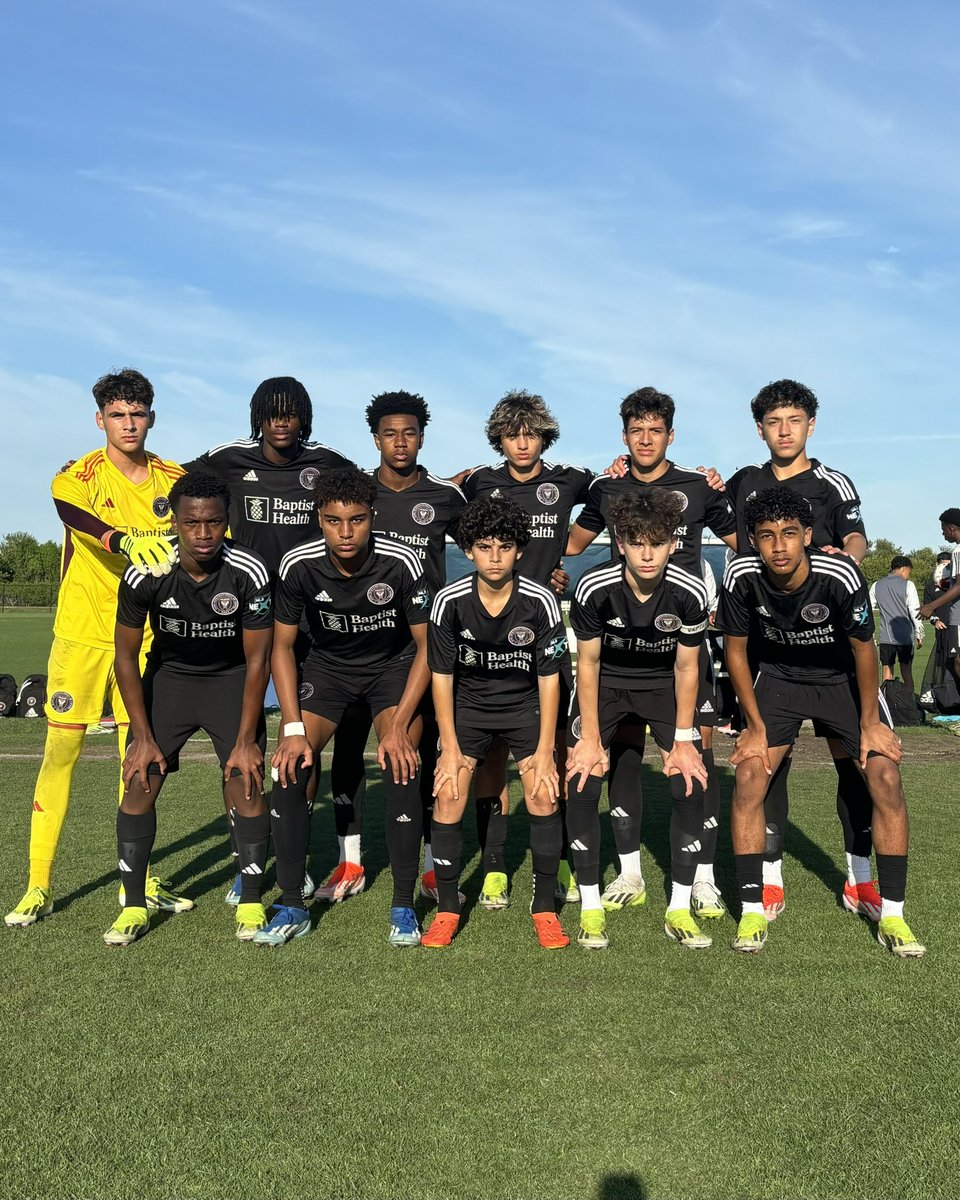 The starting XI of the U15 ready for the #GACup 🙌 Vamos Miami!! 💗🖤 @MLSNEXT