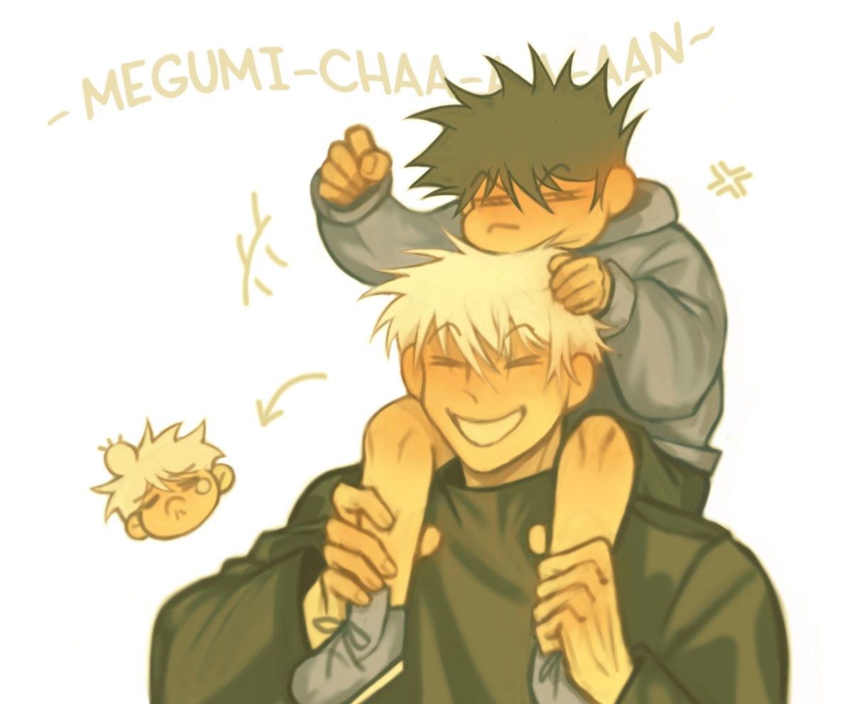 I knooow we've only been shown the parental relationship between Suguru/twins, but let me dream about papa Satoru too 😭😭😭
#jjk #JujutsuKaisen #fushiguromegumi #GojoSatoru