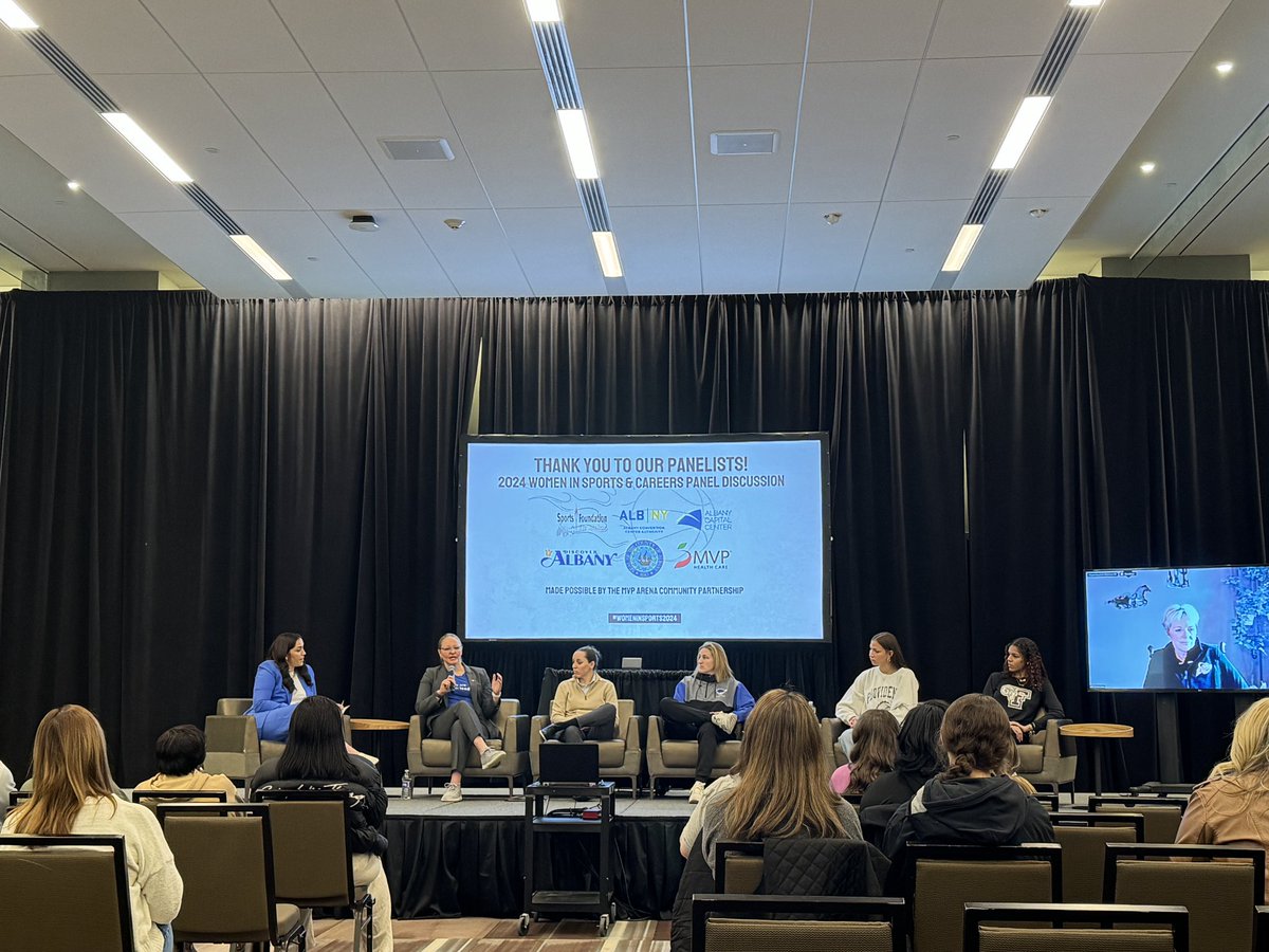 Stepped away from the Madness at MVP to head over to the Capital Center for a Women in Spots &amp; Careers Panel Discussion

Speaking are <a href="/RPIAthletics/">RPI Athletics</a> AD Kristie Bowers, <a href="/CobyAthletics/">Cobleskill Athletics</a> &amp; <a href="/nyhavoc/">NY HAVOC</a> WBB HC Megan Bowman, <a href="/ShakerGirlsHoop/">Shaker Girls Hoops</a> HC Jaimee Shipley, <a href="/SchalmontSabres/">Schalmont Sabres</a> Karissa