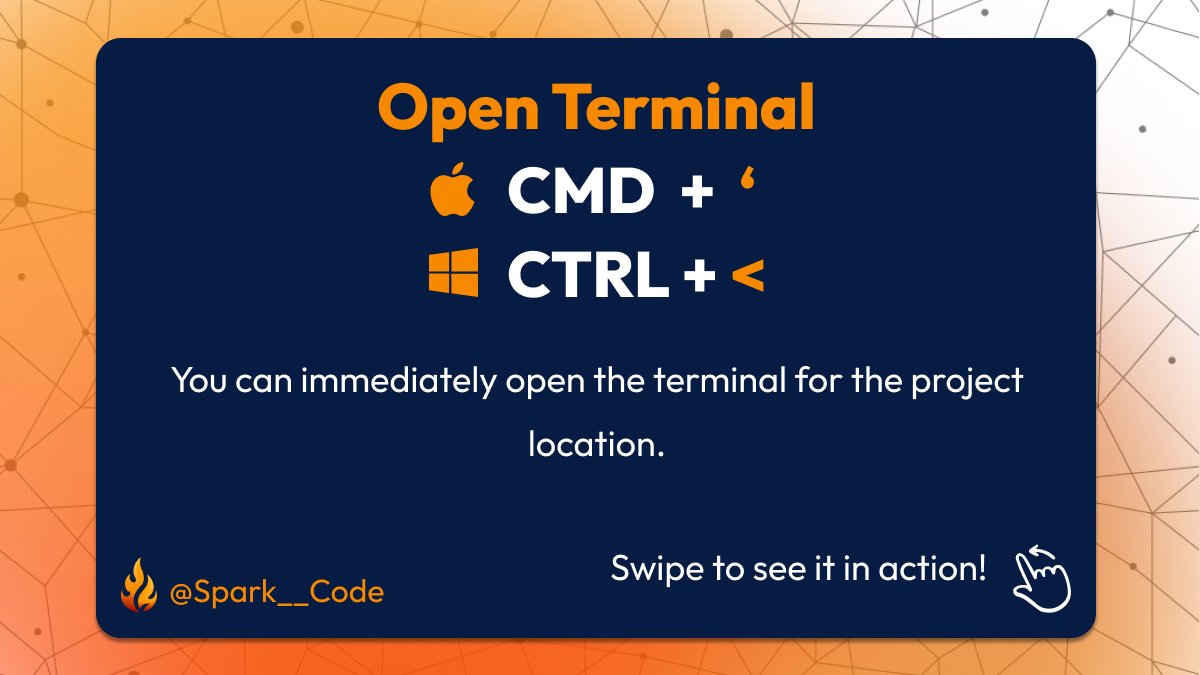 Spark__Code's tweet image. #vscode shortcuts you didn't know you needed!
#Part 14  

#SparkCode #tech #SoftwareDevelopment #WebsiteDevelopment #mobiledevelopmentcompany #SoftwareEngineering #DreamsComeTrue #creativity #GraphicDesign #programming #development #exciting #inspiration