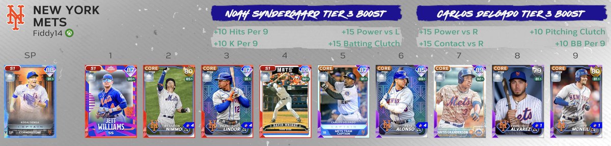 Fiddy14_'s tweet photo. This @Mets Captain Boosted Theme Team in @MLBTheShow Diamond Dynasty is pretty damn slick. 🍎

#XboxSeriesX #XboxShare https://t.co/2h4cyyFvyu