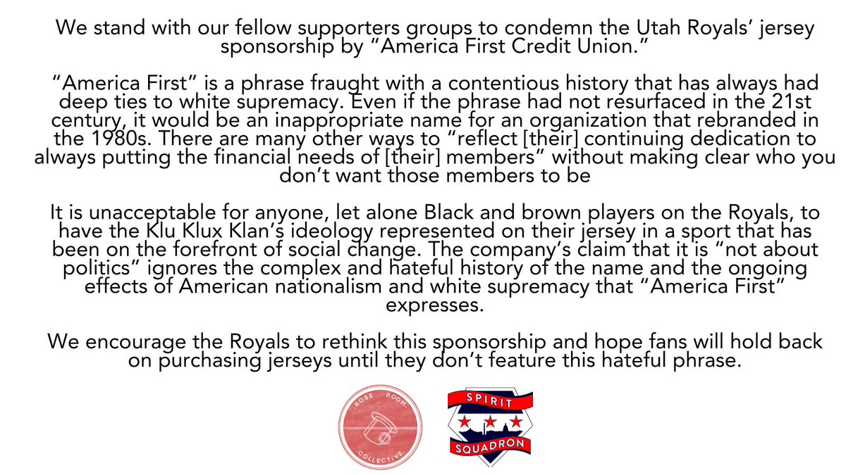 SpiritSquadron's tweet photo. A statement before our game tomorrow, alongside @RoseRoomCo. https://t.co/5CWT6Q7Fel