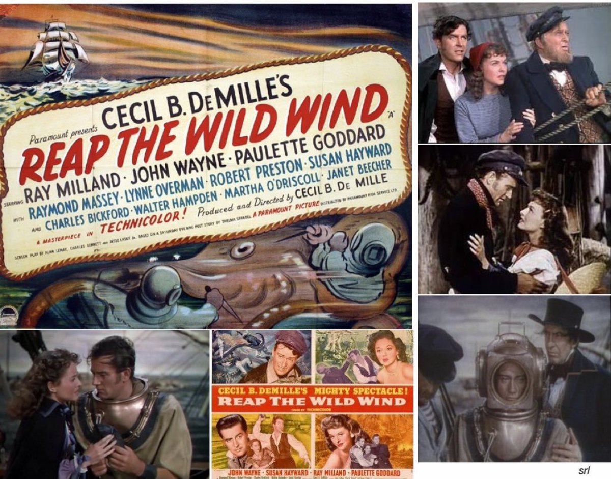 SaveRedlandLibr's tweet photo. 3:55pm TODAY on @Legend__Channel
The 1942 #Action film🎥 “Reap The Wild Wind” directed by #CecilBDeMille from a screenplay by #CharlesBennett #JesseLaskyJr & #AlanLeMay
Based on #ThelmaStrabel’s 1940 story📖 in #TheSaturdayEveningPost
🌟#JohnWayne #RayMilland #PauletteGoddard https://t.co/nESJYsyofv