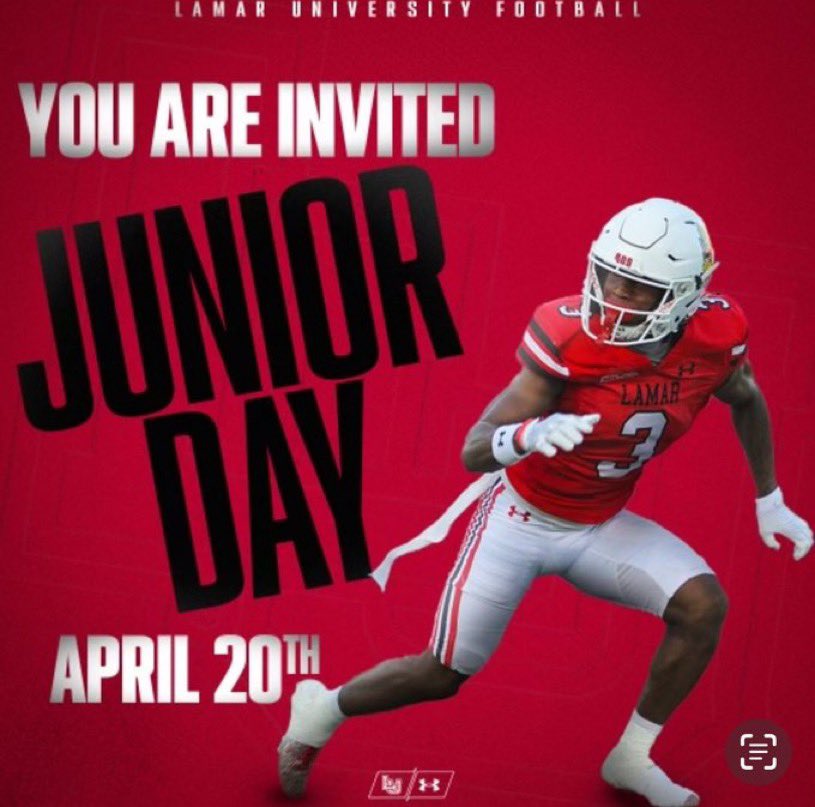 I will be attending Lamar university junior day April 20th @coachmac_22 @DonnieBaggs_ @DHSFBRecruiting @kmangum409