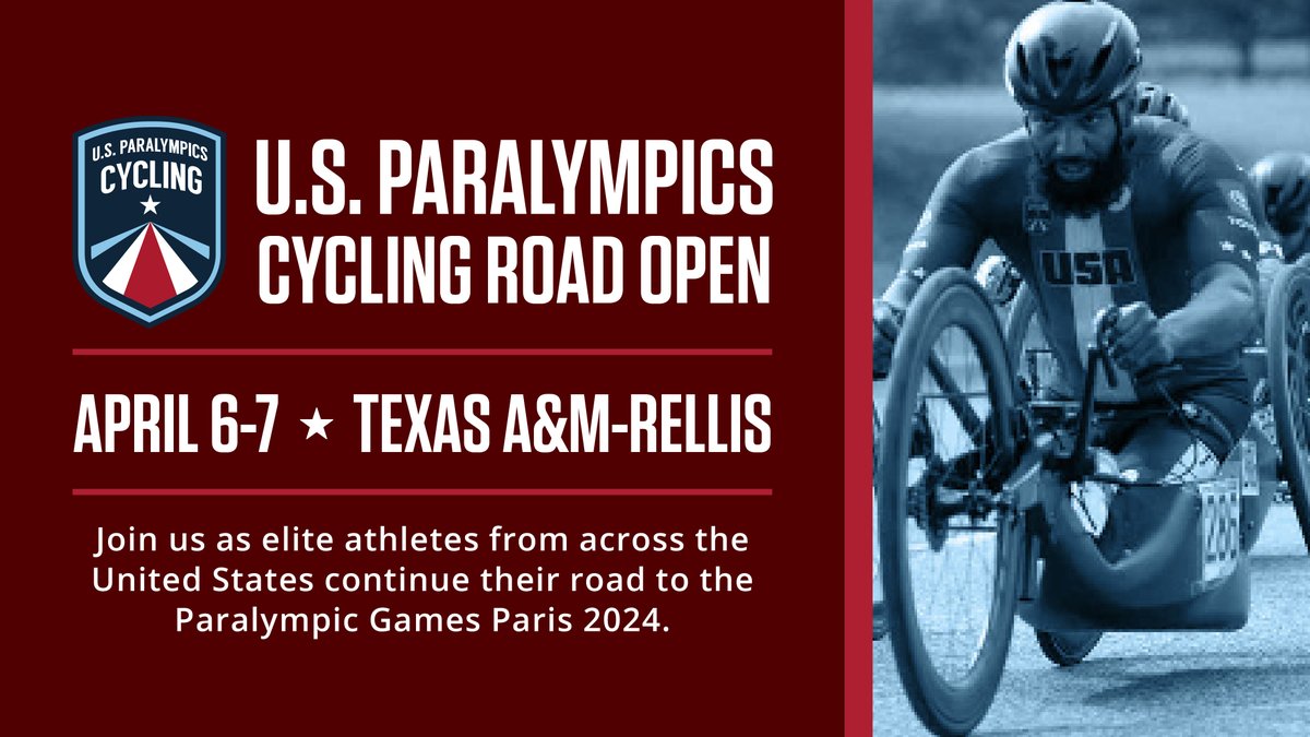 We are excited to host the @usparacycling Road Open in Aggieland in one week! @sehdtamu #TEAMUSA athletes will compete at @relliscampus ahead of this year's Paralympic Games in Paris: tx.ag/paracycling