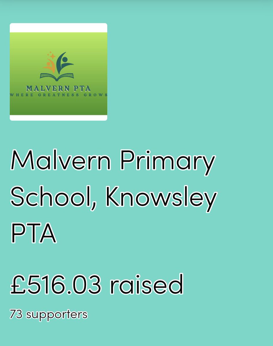 Thank you to our amazing supporters that are using @easyuk to support our @malvernprimary - we've only gone and reached the £500 mark! 100% of funds will be invested back into our amazing children 🥳 🙏 The link to our direct page - easyfundraising.org.uk/causes/malvern…