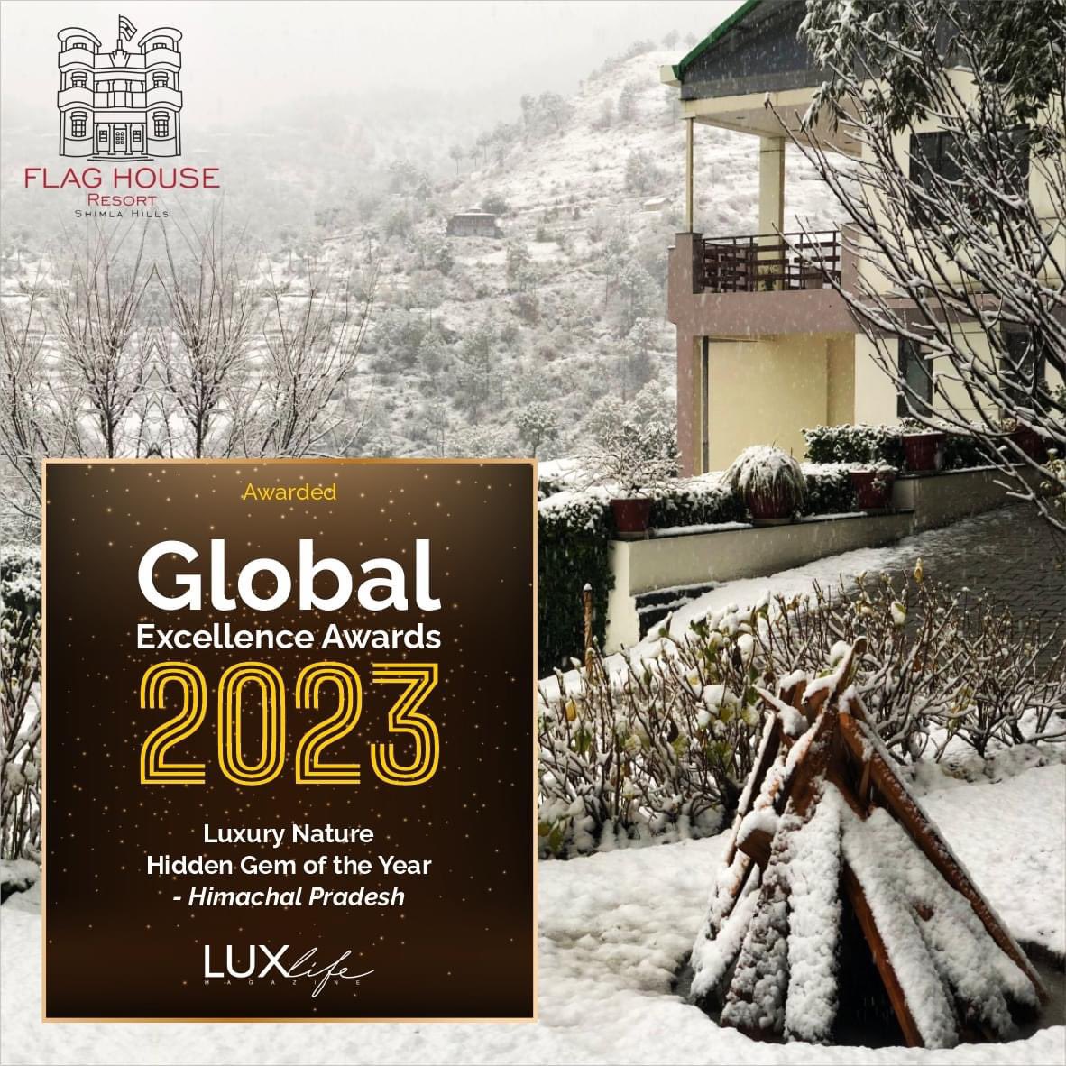 Delighted to announce our triumph as the Luxury Nature Hidden Gem of the Year - Himachal Pradesh, awarded by LUX Global Excellence Awards 2023. A testament to our commitment to unparalleled hospitality. Thank you to all our guests and partners for their continued support! ✨🏔️