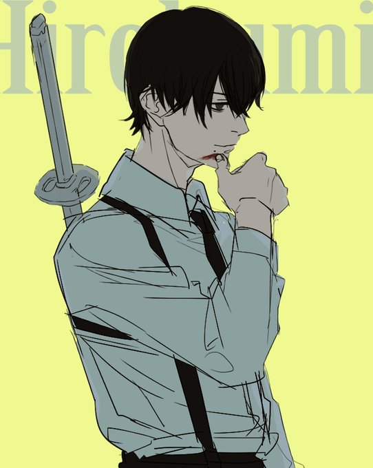 「black necktie weapon on back」 illustration images(Latest)