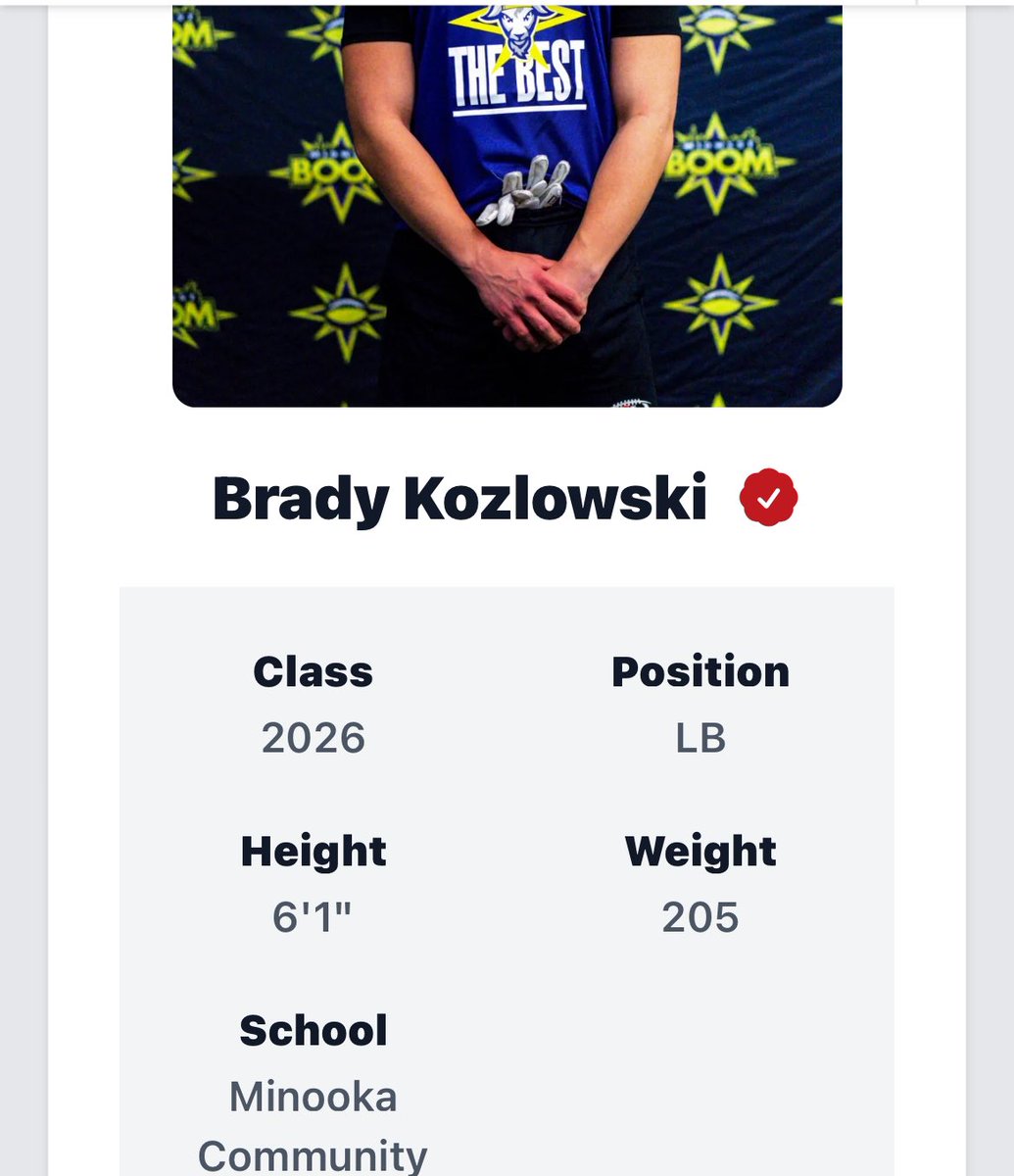 <a href="/PrepRedzoneIL/">Prep Redzone Illinois</a> Thank you for the write up!
hudl.com/v/2MRZkV
<a href="/EDGYTIM/">Timothy “EDGYTIM” OHalloran</a> <a href="/RecruitTheNook/">Minooka Football Recruiting</a> <a href="/CoachK_Stew/">Kye Stewart</a> <a href="/Coach_JKnowles/">CoachKnowles</a> <a href="/CoachAdamBreske/">Adam Breske</a> <a href="/KirbyCannon4/">Kirby Cannon</a> <a href="/Coach_Cicione/">Anthony Cicione II</a> @CoachU_BU <a href="/Coach_Barlow/">Reece Barlow</a> <a href="/7FMorr/">Thadd Washington</a> <a href="/CoachRenoYale/">Tony Reno</a> <a href="/stantonweber/">Coach Stanton Weber</a>
