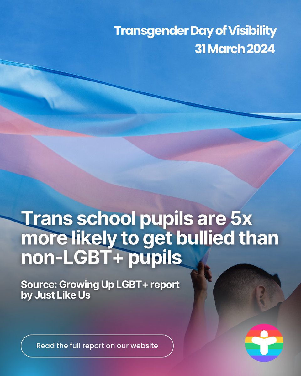 As we approach Transgender Day of Visibility, let's reflect on the stark realities faced by trans young people. Our Growing Up LGBT+ report finds trans pupils are five times more likely to experience bullying than their non-LGBT+ peers. These numbers aren't just statistics; they…