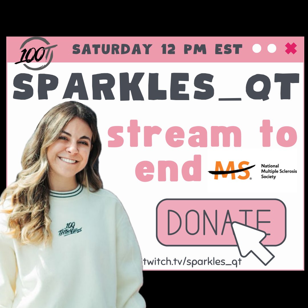 LIVEEEEE! Charity stream for MS Society! Fun things planned with friends🫶 twitch.tv/sparkles_qt