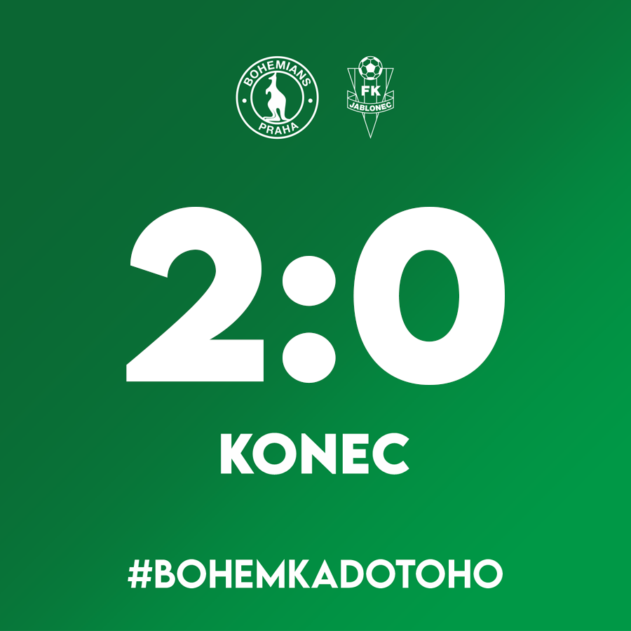 bohemians1905's tweet photo. Konečně 😍 Bohemka se dočkala a doma porazila Jablonec 💚 O branky se postarali v prvním poločase Beran s Hůlkou  ⚽️

#BOHEMKADOTOHO #BOHFKJ https://t.co/S82EFnCYBM