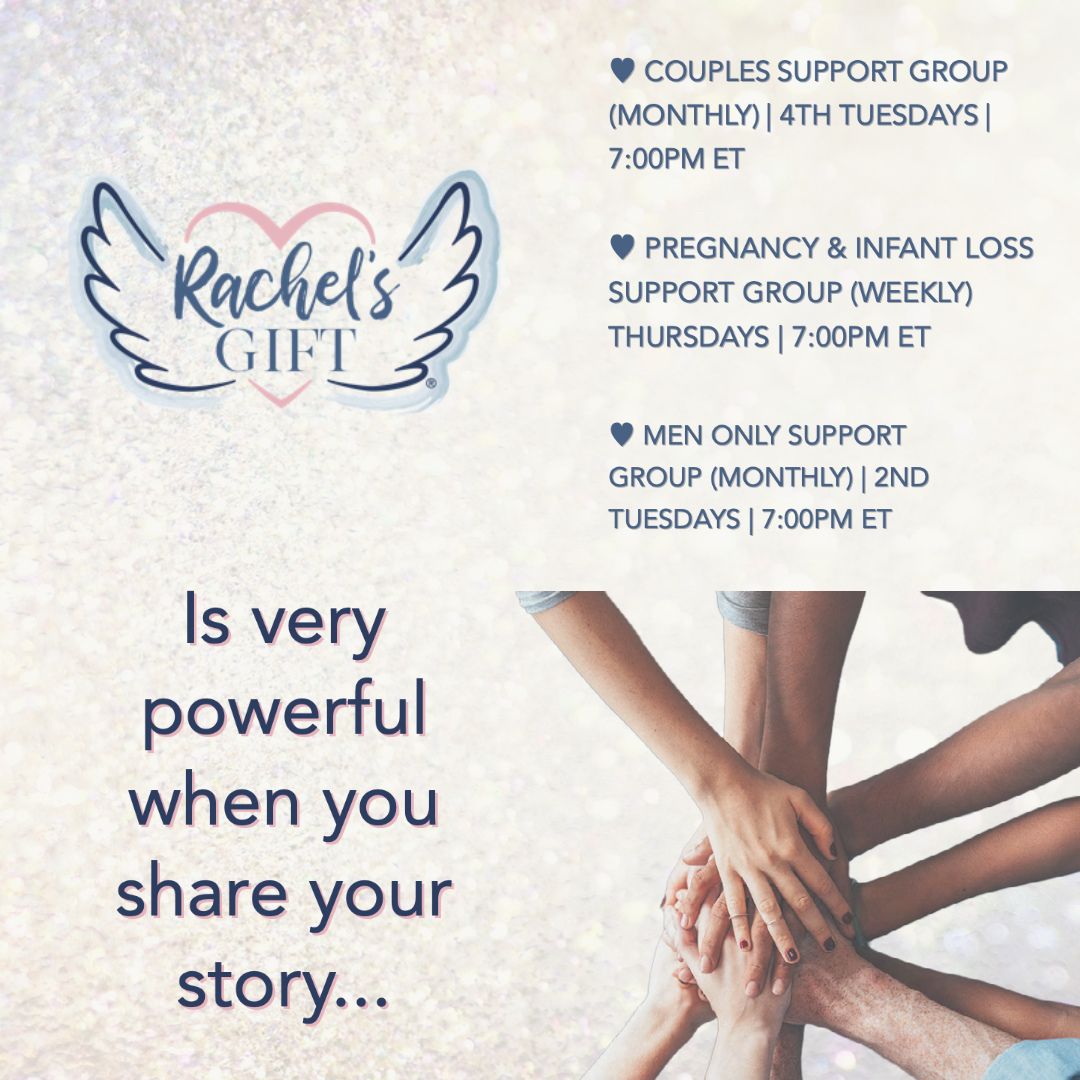 Need a little extra support? Come join one of our groups or find a group that fits your schedule and needs at this link! rachelsgift.org/infant-loss-su… #rachelsgift #lifeafterloss #stillbirth #miscarriage #unitedbyloss