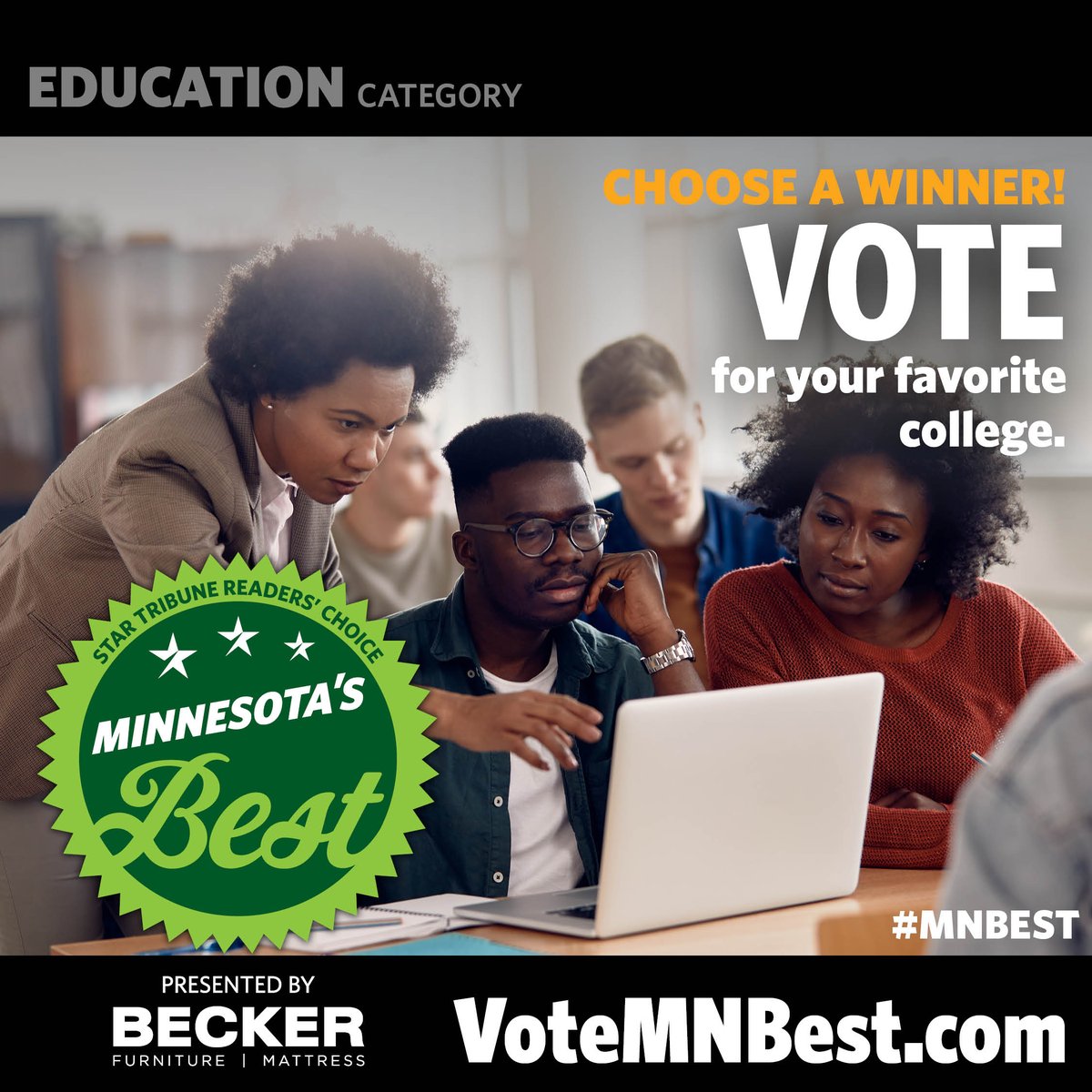 Alumni and current students, it's time to represent! 🎓 Cast your vote for the institution that shaped you in Minnesota. Vote daily until April 17: Votemnbest.com #MNbest