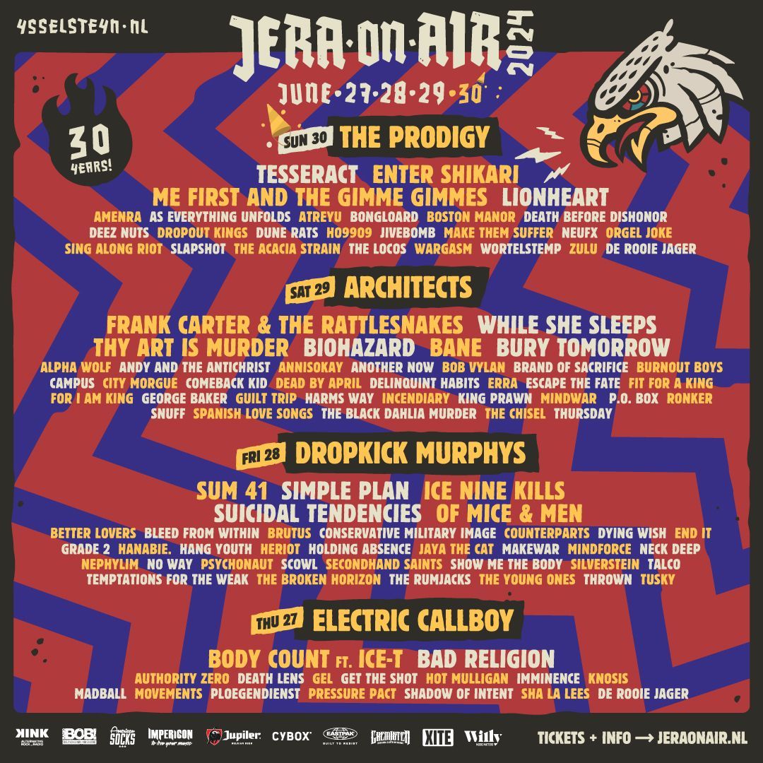 We're playing @JERAONAIR on Sunday, 30 June! Get your tickets at jeraonair.nl