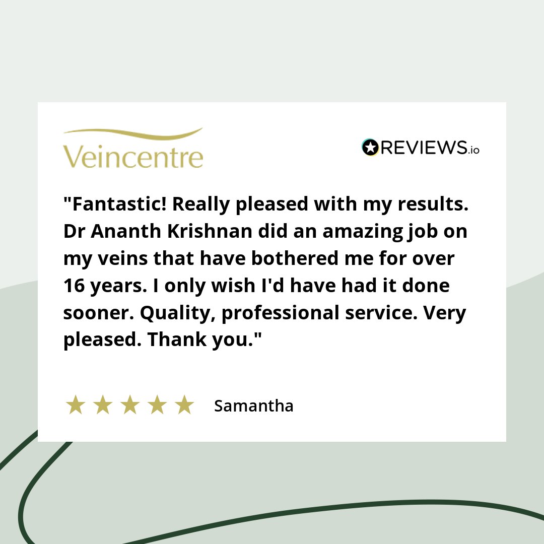 We are so happy to help our patients on their journey to healthy legs, many of whom have suffered with vein disease for a long time and have put up with the symptoms and worsening appearance. #review #privatehealthcare #veinclinic #varicoseveins #varicoseveinclinic