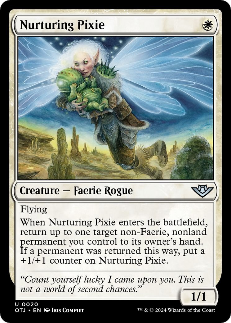 Nurturing Pixie could be a worthwhile addition to Boros Convoke in Standard. Returning Novice Inspector, Case of the Gateway express, or Knight-Errant of Eos is great value! #MTGThunder