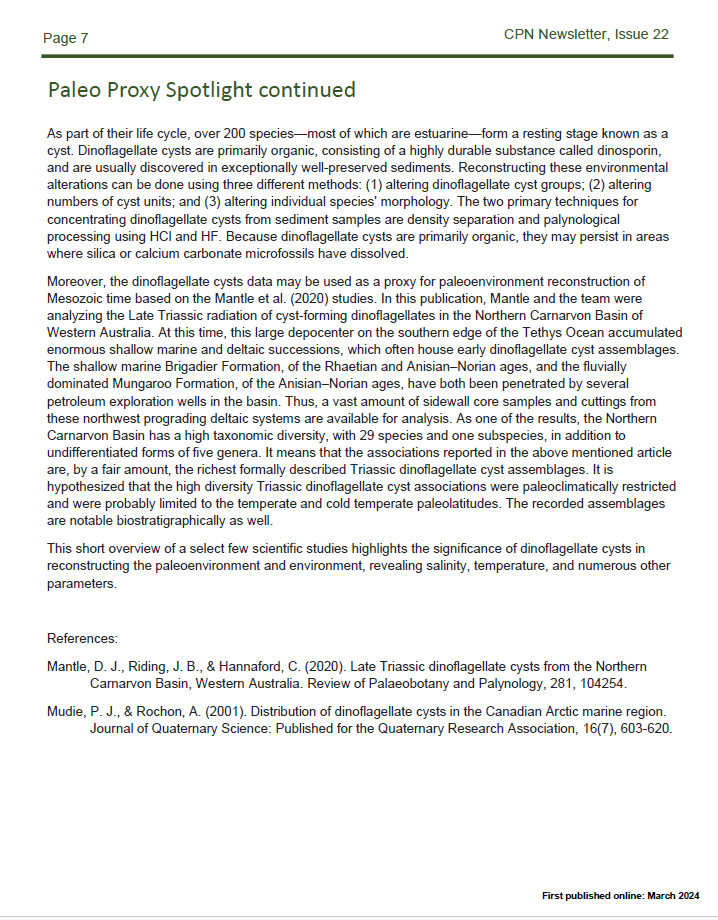 My overview of the dinoflagellate cysts #proxy #paleo published in @CnsrvPaleoNetwk #paper #article #journal #newsletter #Florida #USA 🎉🤓 The full issue ⬇️ conservationpaleorcn.org/wp-content/upl…