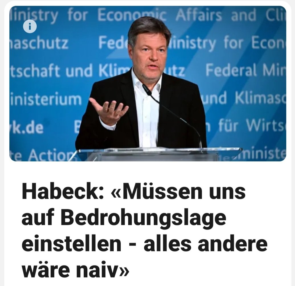 Ich fühle mich in der Tat bedroht!
Von #Habeck und seinen #gruenen Kriegslobbyisten! 🤨😤
#HabeckMussWeg