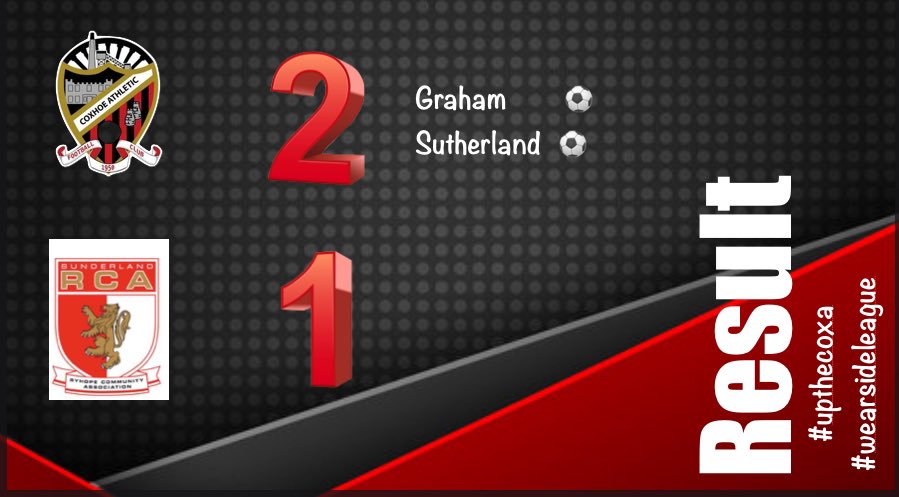 Coxhoeathletic's tweet photo. ⚫️🔴 RESULT ⚫️🔴

A wins a win, and one that takes us to 3 on the bounce for the first time for many a year! https://t.co/kURNZ3oqMH