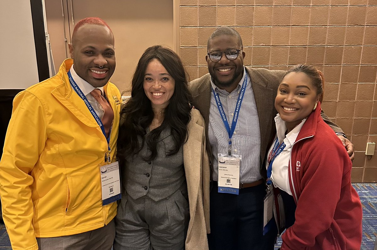 Thank you to Dr. Lee, Dr. Brown, Dr. Gordon, and Dr. Adams for participating in the General Surgery Interest Group panel! Attendees had an amazing time learning more about the field of General Surgery. #AMEC2024 @SNMA @DrJasmine_MD @ErinAlyseAdams @lawrenceb_brown @mdphdarren