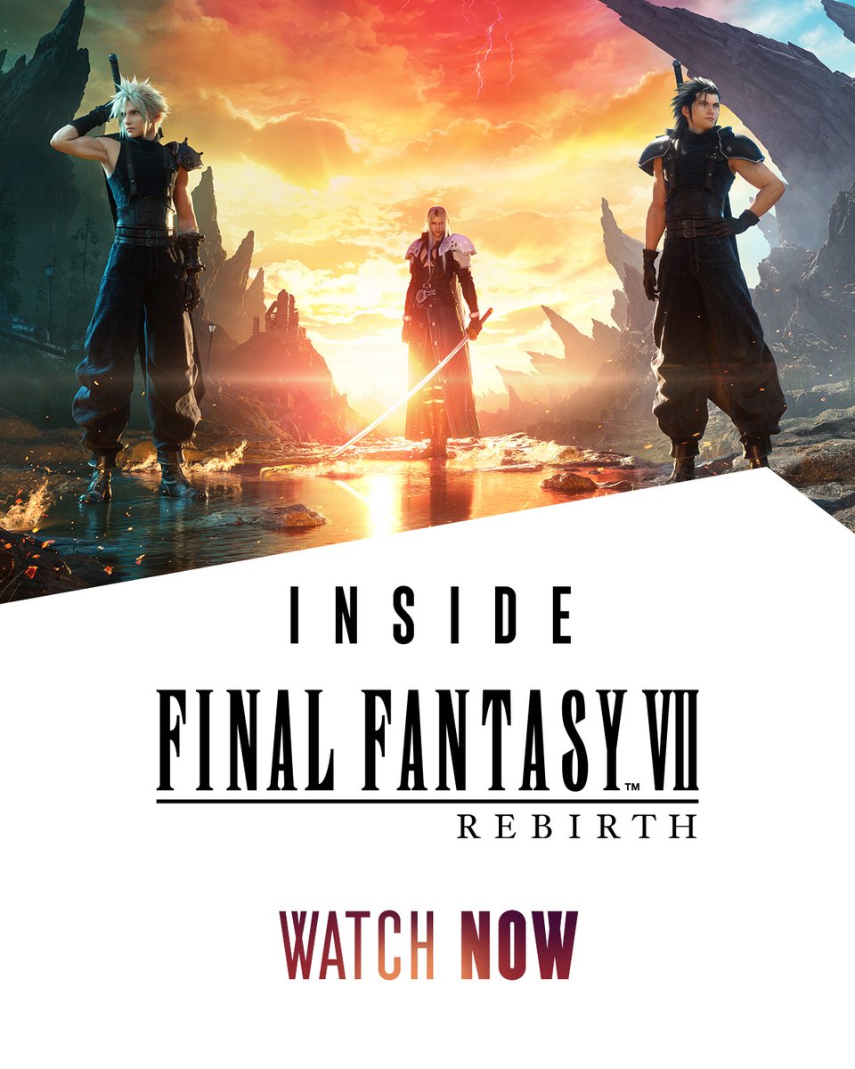 Head over to our YouTube Channel to watch all episodes of Inside Final Fantasy VII Rebirth this weekend. Ep 1: youtu.be/S1ZYUQ1_jmQ Ep 2: youtu.be/MIwkjac3MGc Ep 3: youtu.be/tK8n-8IE8aQ Ep 4: youtu.be/NDqZPi4759Y